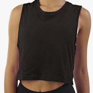 Mippo crop tank with sheer back. Brand new with tags, medium, black.